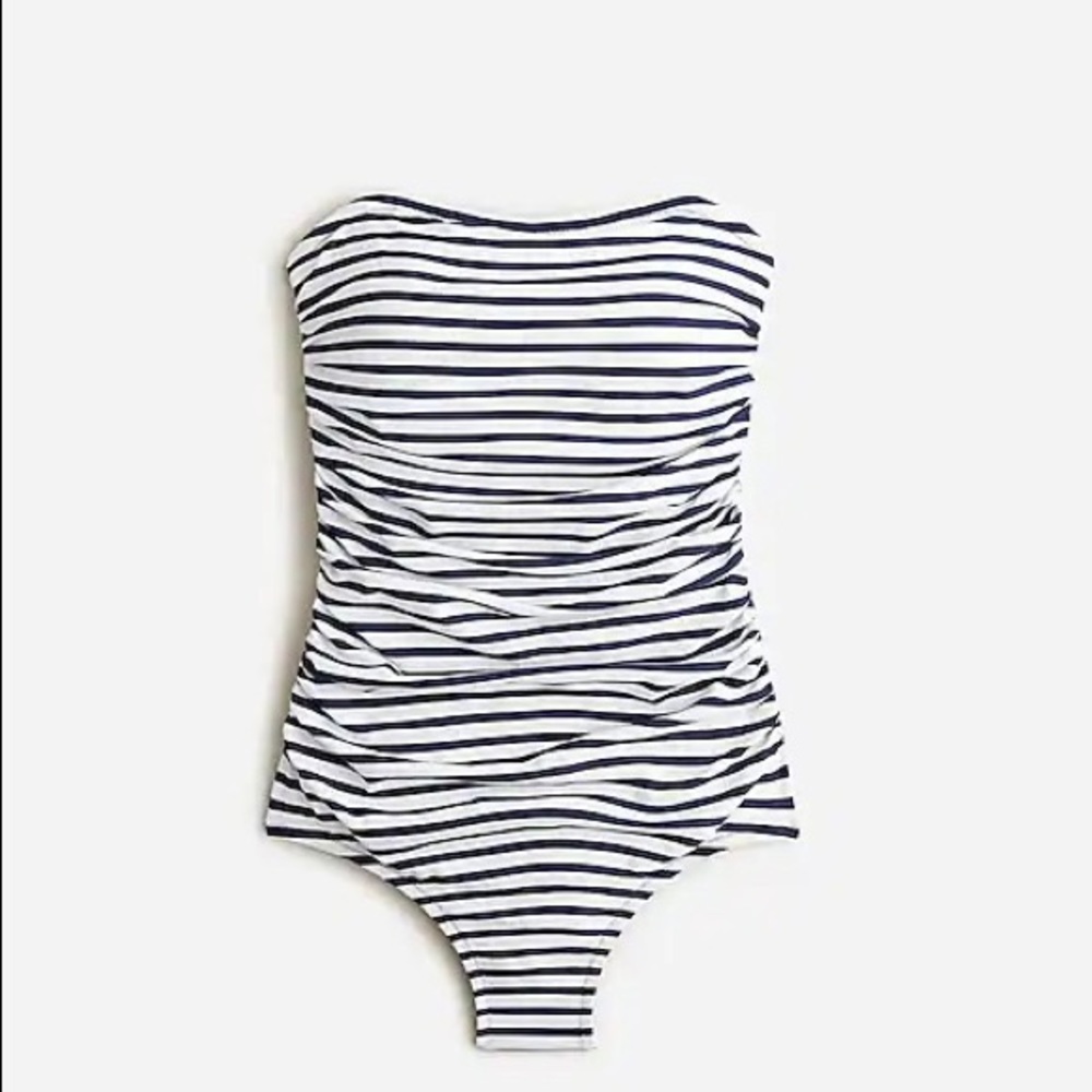 J.Crew Long-torso ruched bandeau one-piece swimsuit